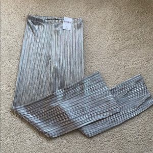 Wide leg/flare metallic palazzo pants